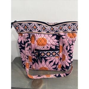 Vera Bradley Loves Me Shoulder Bag Pink Navy Orange Floral Retired Pattern